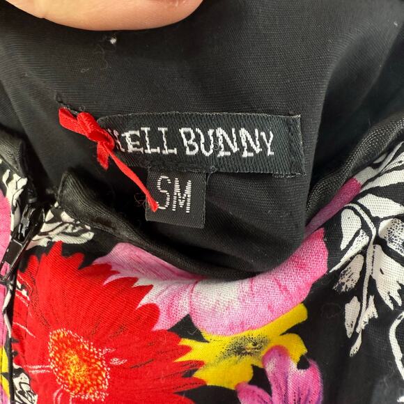 Hell Bunny Floral Skull Corset Top Pink Red Black Lace Up Gothic Punk Sexy Small - Picture 3 of 5